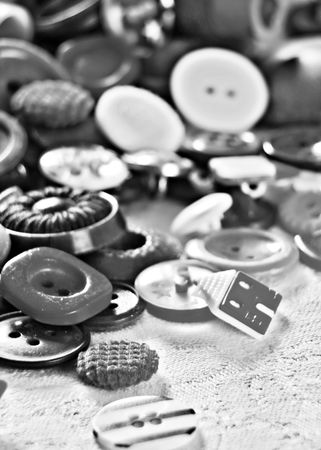 buttons with coils of stringsの写真素材