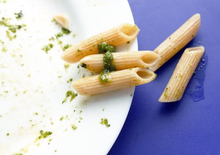 pasta with pestoの写真素材