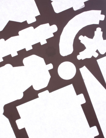 cut section in the paperの写真素材