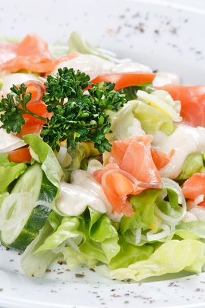 salad wish fishの写真素材