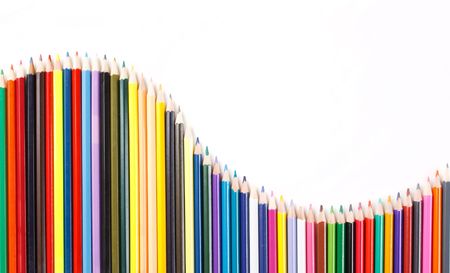 Color pencils on white backgroundの写真素材