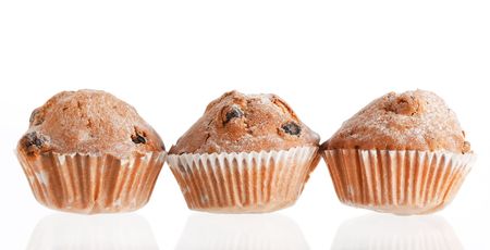muffins with raisinsの写真素材