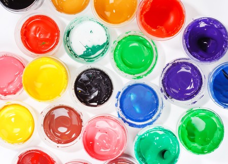 set of the watercolor gouache paints
の写真素材