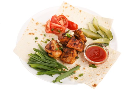 meat with vegetablesの写真素材