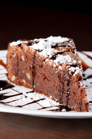 Slice of chocolate cake の写真素材