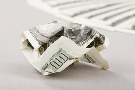Crumpled american money の写真素材