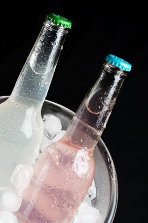 bottles with tasty drink の写真素材