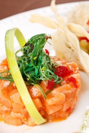 appetizer with salmonの写真素材