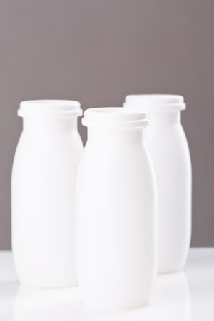 bottles of yogurt の写真素材