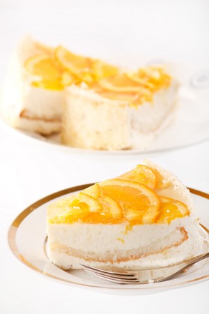 orange cheesecake の写真素材