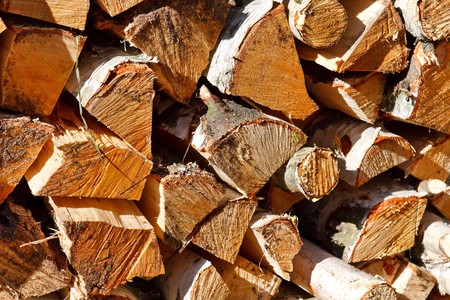 Pile of firewood backgroundの写真素材