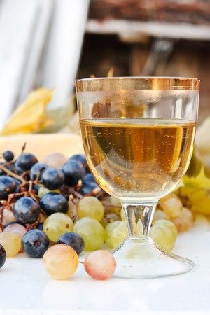 Grapes and wine の写真素材