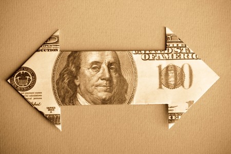 Dollar Bill Arrow の写真素材
