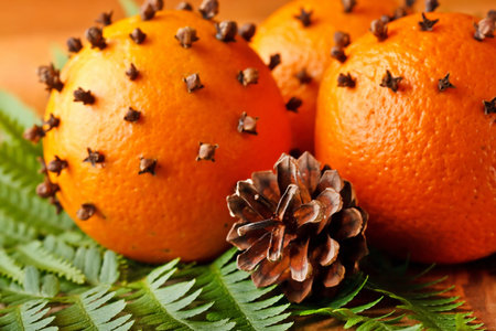 Christmas orangesの写真素材