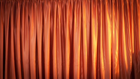 pink curtain の写真素材