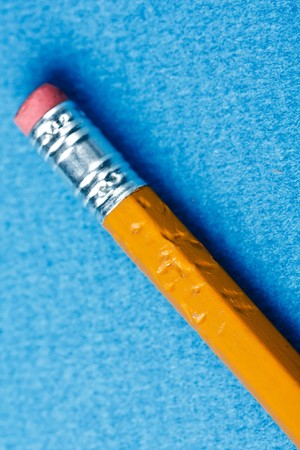 pencil on the blue backgroundの写真素材