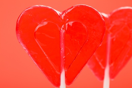 heart shaped lollipopsの写真素材