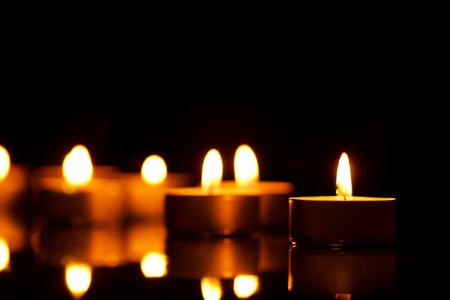 candles in the dark の写真素材