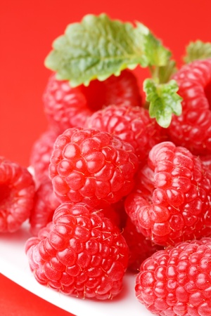 fresh raspberriesの写真素材