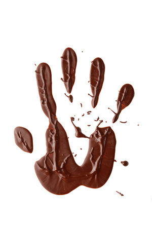 chocolate handの写真素材