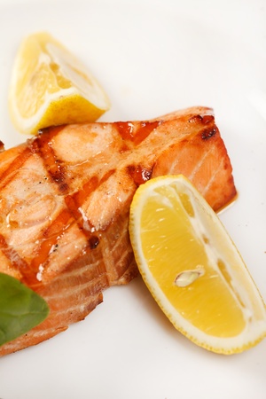 salmon steak の写真素材