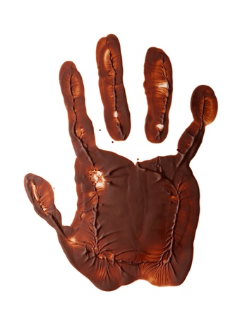 chocolate handの写真素材