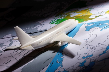 airliner with a mapsの写真素材