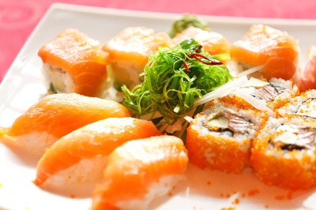 sushi on the tableの写真素材