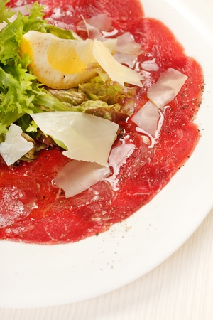 Meat Carpaccio with Parmesan Cheese の写真素材