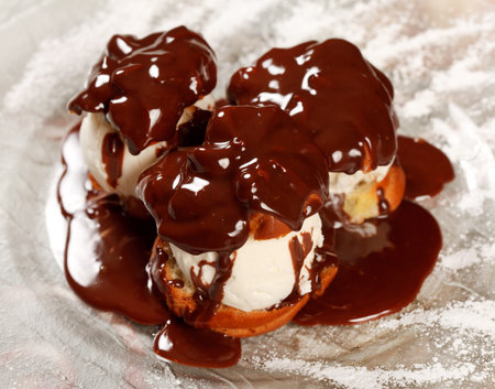 Ice cream with Chocolate topping