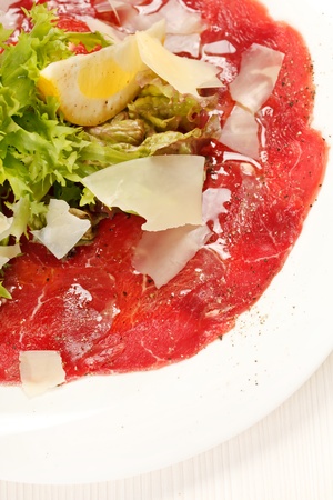 Meat Carpaccio with Parmesan Cheese の写真素材