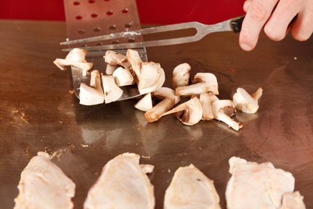 Chef preparing foodの写真素材