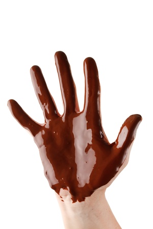chocolate handの写真素材