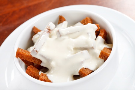 bread sticks with sauceの写真素材