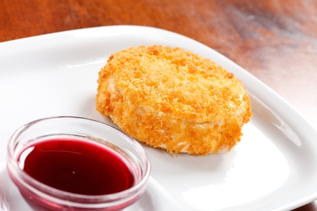camembert with cranberry sauceの写真素材