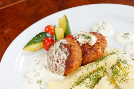 cutlets with fresh vegetables