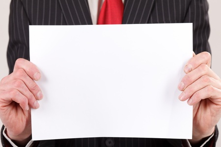 business man with blank の写真素材