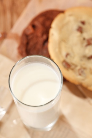 milk with cookieの写真素材