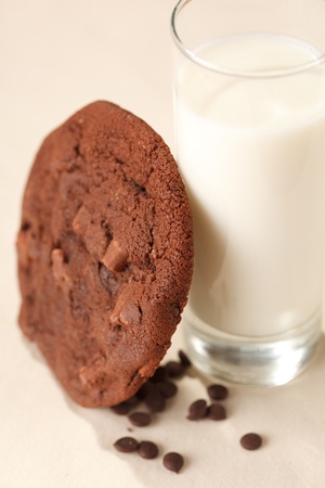 milk with cookieの写真素材
