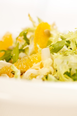 salad with orangeの写真素材