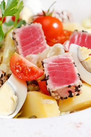 salad with tuna and vegetablesの写真素材