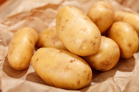 fresh potatoesの写真素材