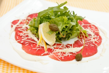 Meat Carpaccio with Parmesan Cheese の写真素材