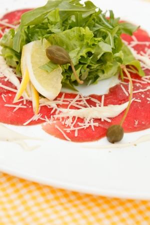 Meat Carpaccio with Parmesan Cheese の写真素材