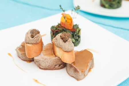 pork with spinachの写真素材