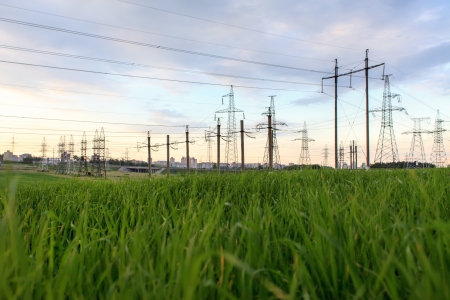 High-voltage tower の写真素材