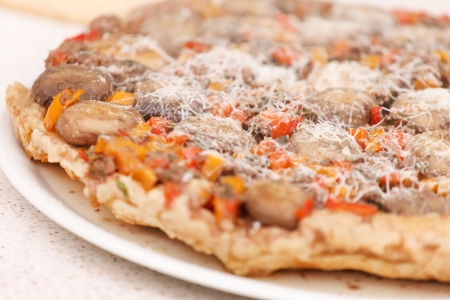 pie with meat and vegetablesの写真素材