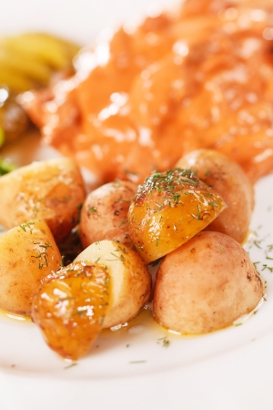 meat with potatoesの写真素材