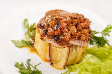 meat with vegetablesの写真素材