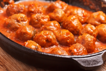 Meat balls with tomato sauceの写真素材